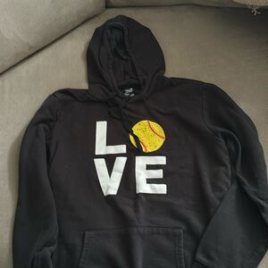 Medium Softball Design Hoodie